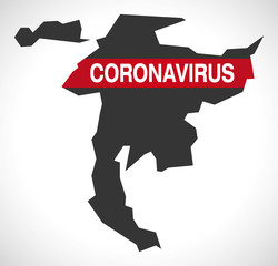 Nidwalden SWITZERLAND canton map with Coronavirus warning illustration