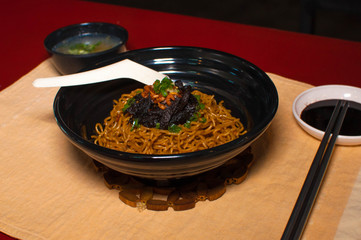 Sarawak Mee Kolok from Malaysia Meal Set With Chopsticks In Bowl
