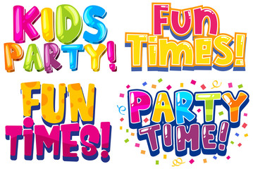 Font design for words related to party