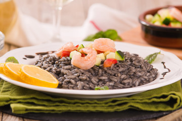 Squid ink risotto.	