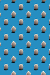 Pattern of eggs standing vertically diagonally