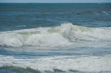 Beach and beautiful views of the cliffs, splashing waves and nature.