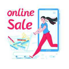 Shopping online on the site. Mobile app. The concept of marketing and digital marketing.