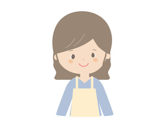 Young woman wearing apron.