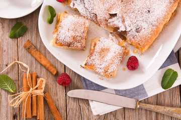 Bougatsa - Greek puff pastry with cream.