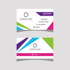 colorful modern business card template vector
