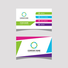 colorful modern business card template vector