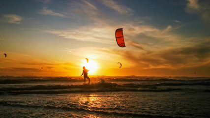 Kite Surf Table Mountain Landscape Cape Town, South Africa