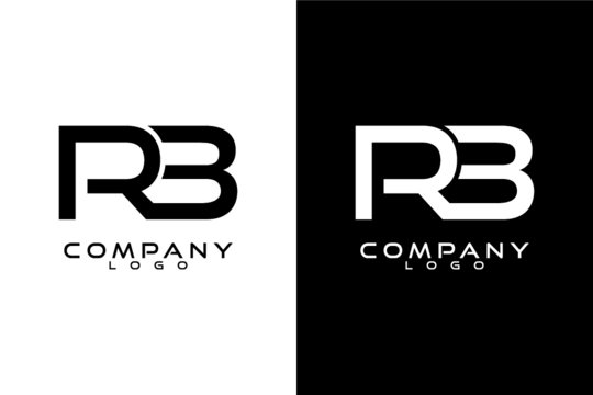 RB, BR, R3 Logo Template Vector Design with black and white background 