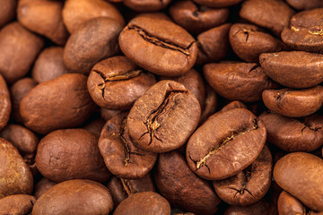 Roasted coffee beans detail