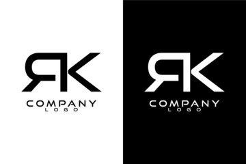 Fototapeta premium Letter RK, KR Logo Template Vector Design with black and white background 