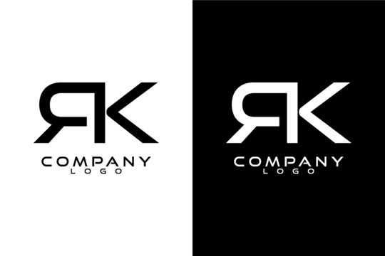 Initial Letter RK, KR Logo Template Vector Design with black and white background 