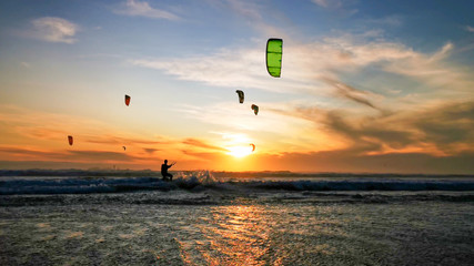 Kite Surf Table Mountain Landscape Cape Town, South Africa