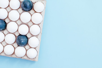 Easter eggs in a container.