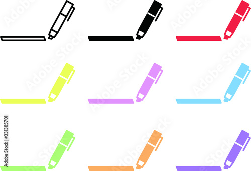 蛍光ペン マーカーのイラスト アイコン シンプル かわいい Background Wall Mural Backgrou Yugoro 蛍光ペン マーカーのイラスト アイコン シンプル かわいい Background Wall Mural Backgrou Yugoro