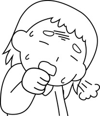 White woman infected with the new coronavirus outline