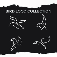set collection flying  bird minimalist modern logo template