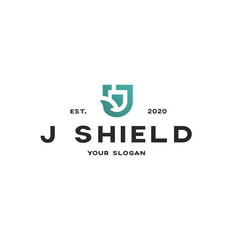 Modern Design Logo with Professionals, Letter J with Shield or Safety Sign and Letter