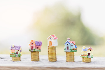 Estate service concept,Saving money for real estate with buying a new home and loan for prepare in the future concept.
