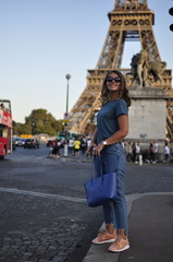 young woman in city Paris