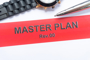 master list business document with pen and watch