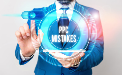 Conceptual hand writing showing Ppc Mistakes. Concept meaning judgment that is misguided or wrong...