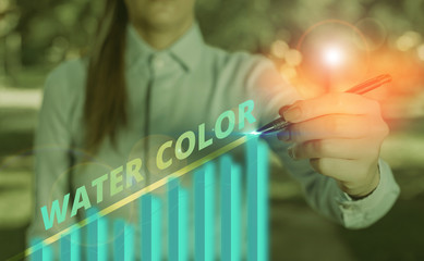 Handwriting text Water Color. Conceptual photo watersoluble binder such as gum arabic and thinned...