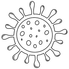 hand drawn Coronavirus 2019-nCoV. Coronavirus doodle icon.vector illustration.