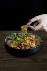Thai Fusion Spicy food menu with rice in bowl