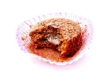 Bitten chocolate muffin