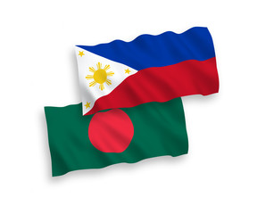 Flags of Philippines and Bangladesh on a white background