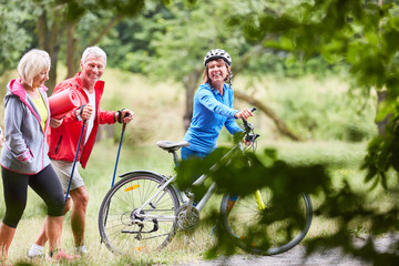 Seniors exercise fitness in nature