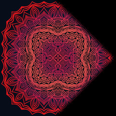 Luxury ornamental floral mandala. Original design with geometric background. Gold color. Vector card template. Design for Ramadan holiday, New year greeting, beauty spa salon, wedding, save the date