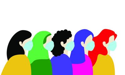 women use mask for corona virus desease