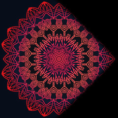 Luxury ornamental floral mandala. Original design with geometric background. Gold color. Vector card template. Design for Ramadan holiday, New year greeting, beauty spa salon, wedding, save the date