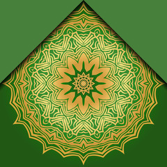 Luxury background. with gold mandala Vector card template.