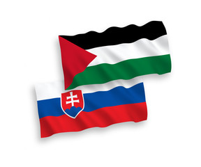 Flags of Slovakia and Palestine on a white background