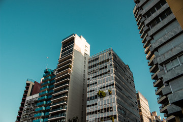 Fototapeta na wymiar city buildings color contrast