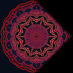 Luxury ornamental floral mandala. Original design with geometric background. Gold color. Vector card template. Design for Ramadan holiday, New year greeting, beauty spa salon, wedding, save the date