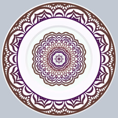 Beautiful Round Flower Mandala. Vector Illustration. For Coloring Book, Greeting Card, Invitation, Tattoo