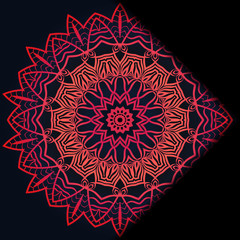 Luxury ornamental floral mandala. Original design with geometric background. Gold color. Vector card template. Design for Ramadan holiday, New year greeting, beauty spa salon, wedding, save the date