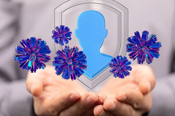 Coronavirus abstract background. Medical Genetics Bacteriological Microorganism..