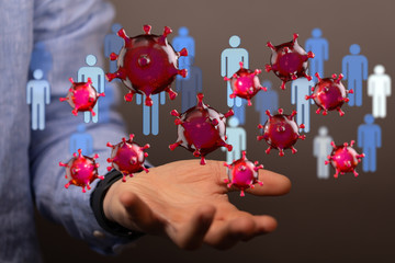 Coronavirus abstract background. Medical Genetics Bacteriological Microorganism..