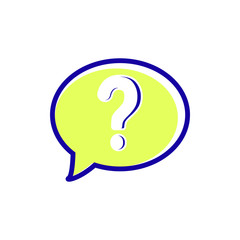 Question mark, bubble speech sign icon