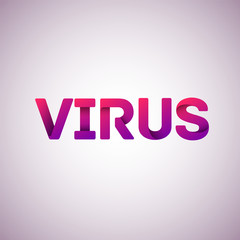 Folded font 'VIRUS' text, vector illustration