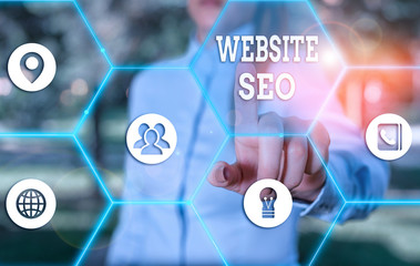 Conceptual hand writing showing Website Seo. Concept meaning tactics used to increase the amount of...