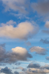 group of beautiful colorful clouds in the blue sky as a natural background