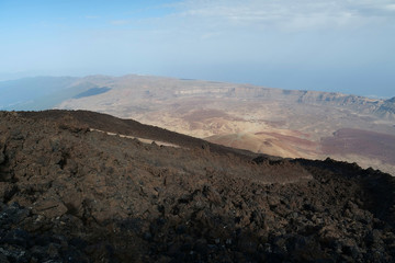Panorama view from Volcano Teide, Tenerife island, Canary islands, Spain