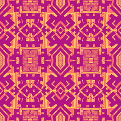 Seamless Pattern With Hand Drawn Ethnic Abstract Background. Vector Illustration