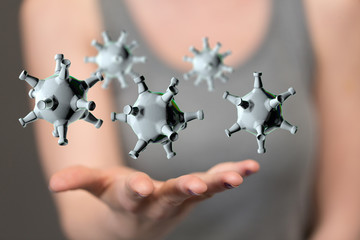 Corona Virus - Microbiology And Virology Concept - 3d Rendering.